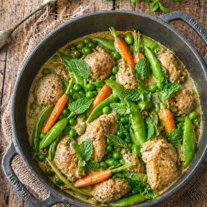 Curry de volaille aux légumes printaniers