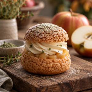 Chou craquelin à la pomme
